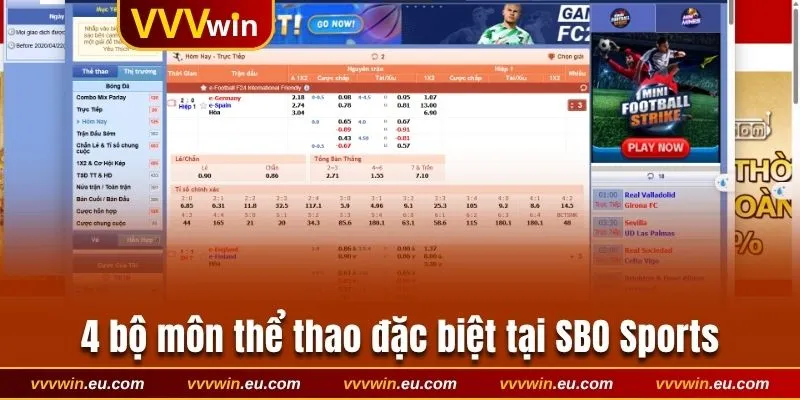 4 bộ môn thể thao đặc biệt tại SBO Sports