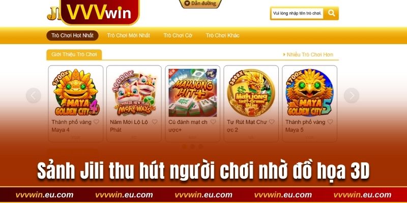 Sảnh cược Jili thu hút người tham gia nhờ đồ họa 3D sắc nét