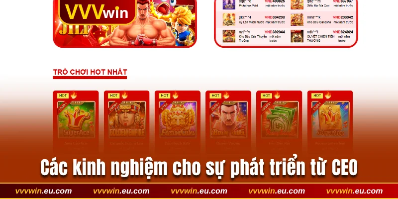 Các kinh nghiệm cho sự phát triển từ CEO