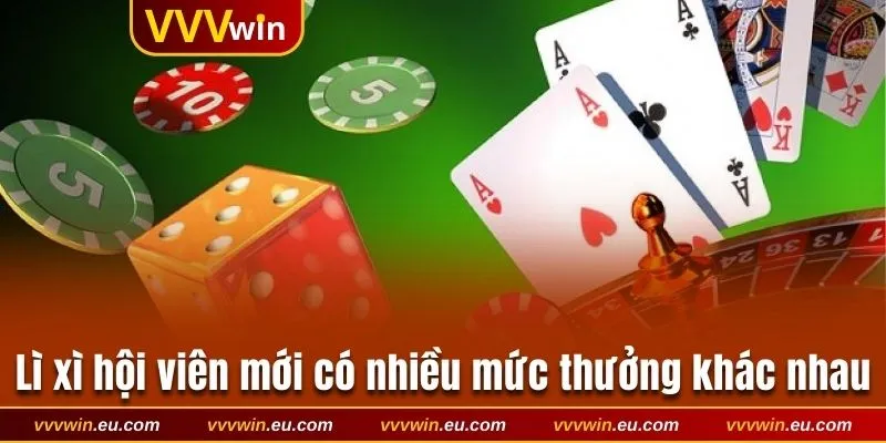 Lì xì hội viên mới có nhiều mức thưởng khác nhau