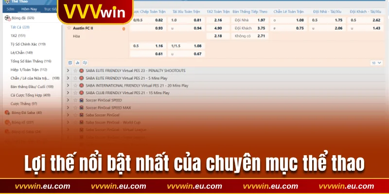 Lợi thế nổi bật nhất của chuyên mục thể thao