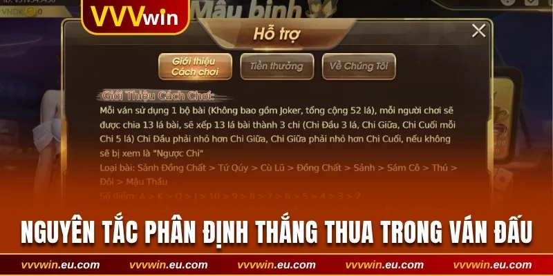 Nguyên tắc phân định thắng thua trong ván đấu