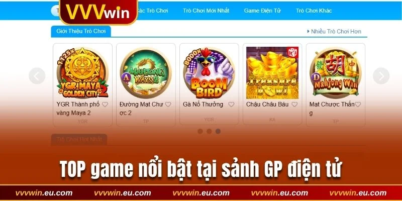 Top game nên trải nghiệm tại sảnh GP